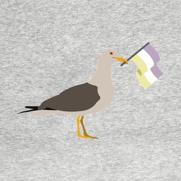 Seagull Holding Twink Pride Flag by JustGottaDraw